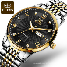 OLEVS 6630  Luxury Watch Mechanical Moon Phase Calendar High Quality Automatic Tourbillon Mechanical Man Watch